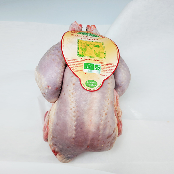 Poulet bio prêt à cuire – Petit (1,3kg à 1,5kg)